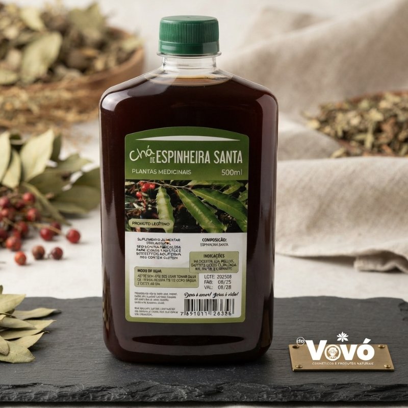 Chá Líquido de Espinheira Santa 500ml – Plantas Medicinais
