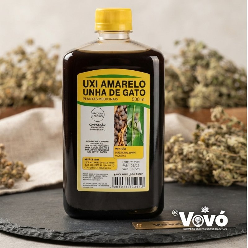 Composto Uxi Amarelo com Unha de Gato 500ml – Plantas Medicinais
