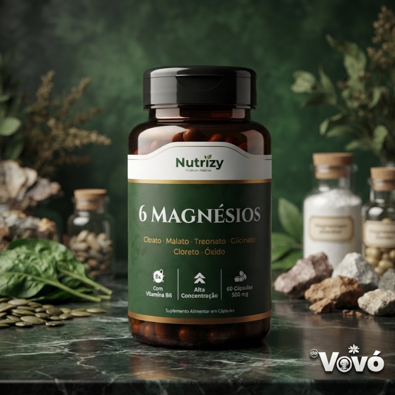 6 Magnésio 500mg 60 cápsulas