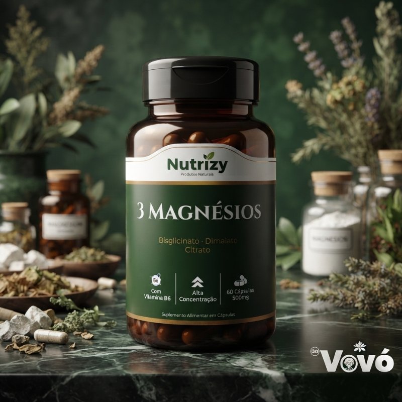 3 Magnésio + B6 500mg 60 cápsulas